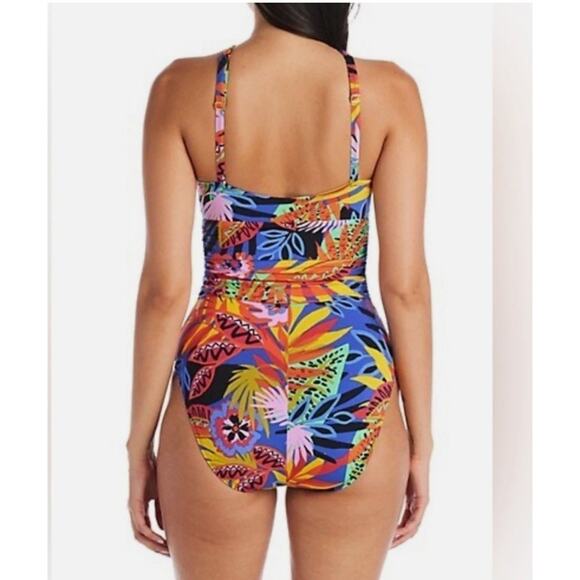 Bleu Rod Beattie Keyhole Halter One Piece Swimsuit Party Animal Women 10 NWT - Picture 5 of 6